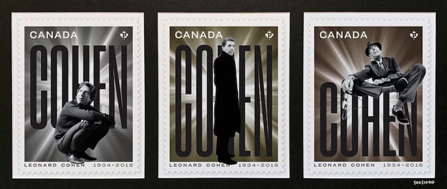 Leonard-Cohen-post-Canadá Correos de Canadá rinde homenaje a Leonard Cohen en tres sellos con su efigie