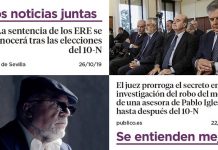 Noticias paralelas justicia ERE y Pablo Iglesias