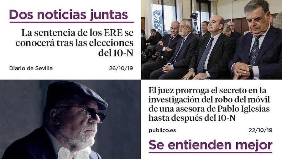 Noticias-paralelas-justicia-ERE-y-Pablo-Iglesias ¿Por qué la Justicia hace también campaña electoral?