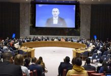 ONU/Loey Felipe El coordinador especial de las Naciones Unidas para el proceso de paz en Oriente Medio,Nickolay Mladenov, dirigiéndose al Consejo de Seguridad a través de videoconferencia desde la ciudad de Jerusalén.