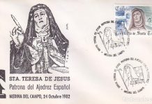 Teresa de Jesus sello 1982 ajedrez