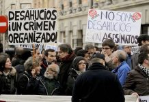 Protestas en España contra desahucios que vulneran derechos humanos