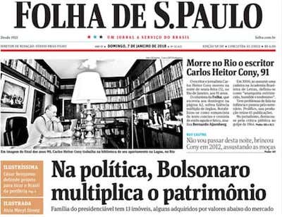 Bolsonaro-folha-Sao-Paulo Periodismo en Brasil: el Gobierno de Jair Bolsonaro hostiga a los medios críticos