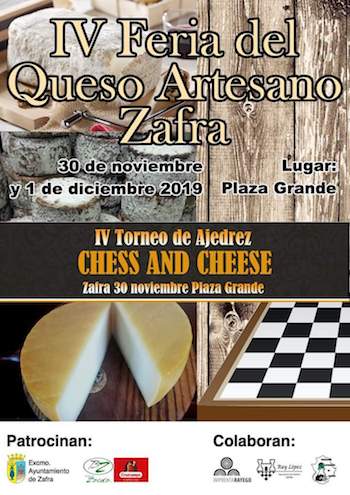 Cartel-Chess-and-Cheese-de-Zafra-2019 Ajedrez y gastronomía