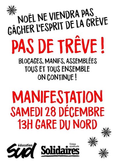 Francia-huelga-solidaria-28DIC2019 Francia: “Macron on vient te chercher chez toi”