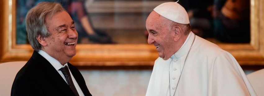 guterres-con-el-papa-Francisco El papa Francisco y António Guterres hacen votos por un mundo mejor
