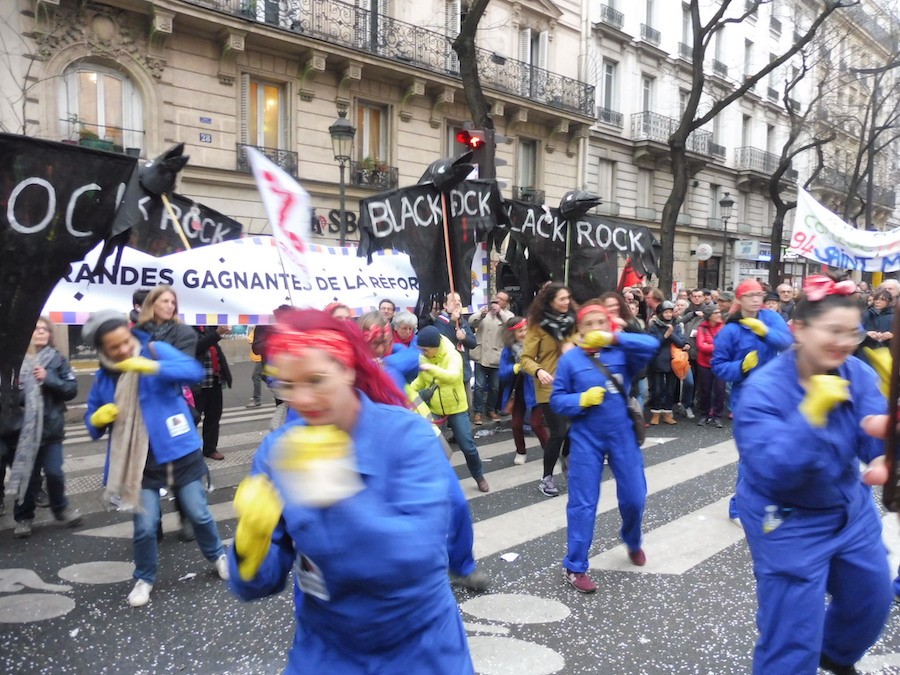 Atac-contra-Macron-y-Black-rock Francia, 9 de enero 2020: cuarta jornada de masiva movilización nacional