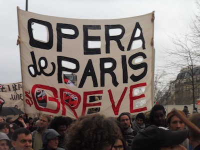 Francia-protestas-Opera-Paris-9ENE2020 Francia, 9 de enero 2020: cuarta jornada de masiva movilización nacional