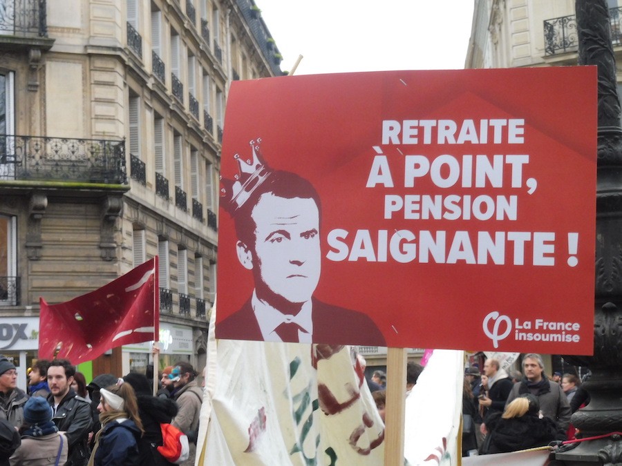 Francia-protestas-pensiones-9ENE2020 Francia, 9 de enero 2020: cuarta jornada de masiva movilización nacional