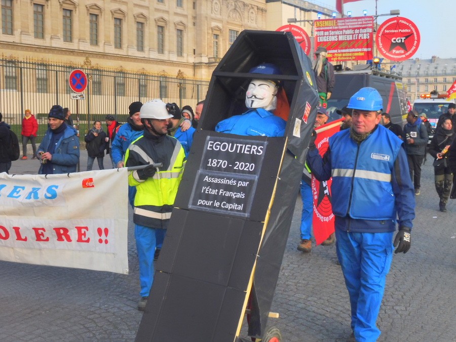 Paris-poceros-huelga-24ENE2020 Francia: 61 % pide que Macron retire su “reforma” de las pensiones