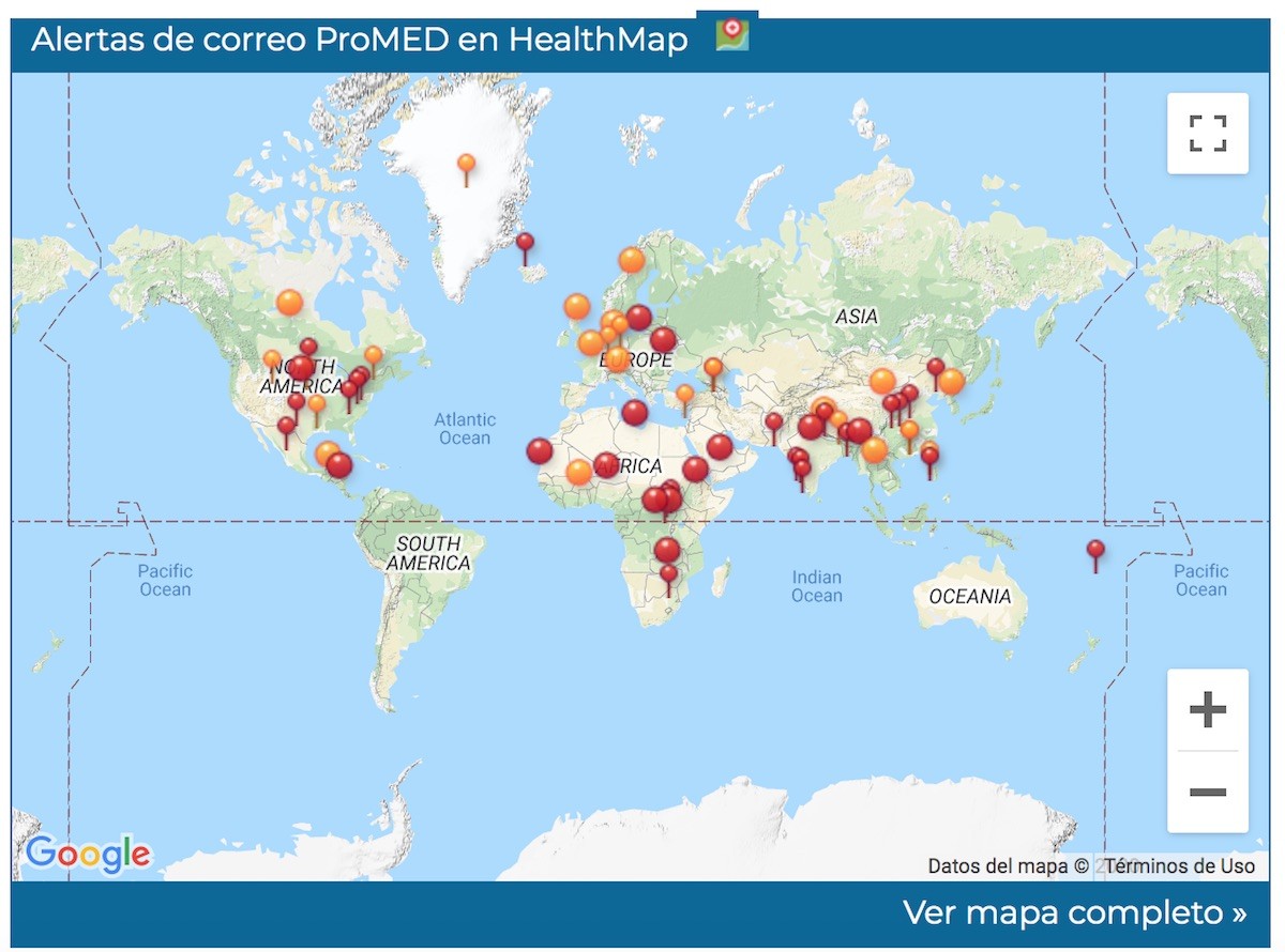 PromMED-mapa-alertas ProMED, una red de alertas médicas, la primera en informar sobre el COVID-19