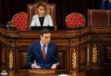 Pedro Sánchez defiende el estado de alarma en España ante el Congreso de los Diputados. Madrid 6 de mayo de 2020