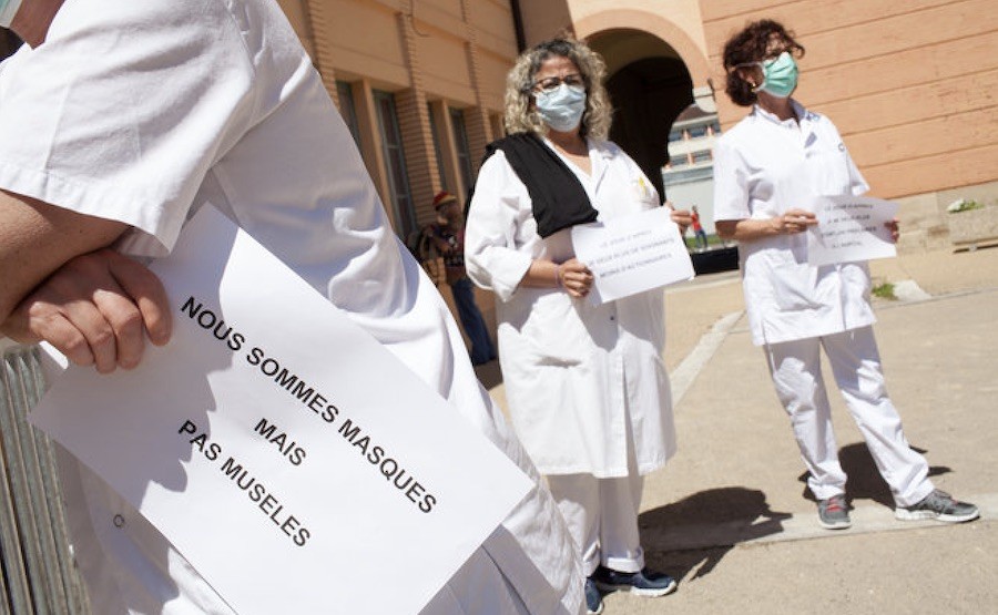 Francia: movilizaciones del personal sanitario en Montauban