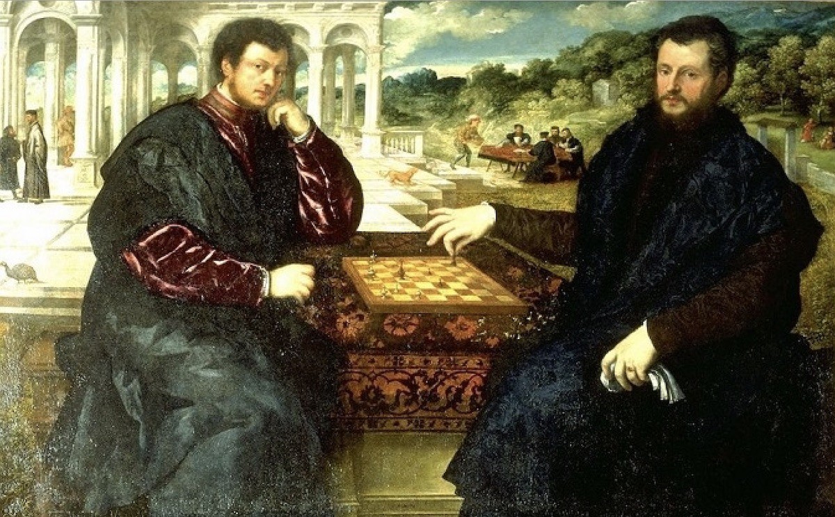 Jugadores-de-ajedrez-de-Paris-Bordone Ajedrez en el arte, una obra única que abarca ocho siglos