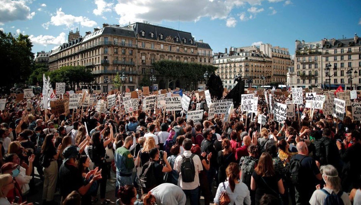 Paris-mani-feminista-10JUL2020 Francia: manifestaciones contra el nuevo gobierno de la vergüenza