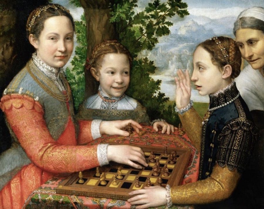 ‘El-juego-del-ajedrez’-de-Sofonisba-Anguissola-e1595409201187 Ajedrez en el arte, una obra única que abarca ocho siglos