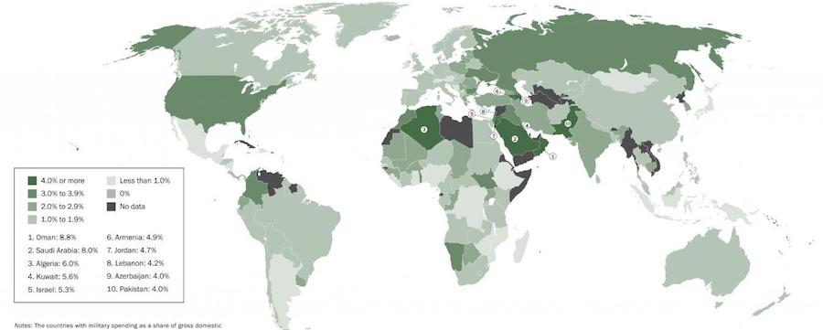 SIPRI-gasto-militar-2019 La paz ayuda a disminuir el gasto militar de países en desarrollo