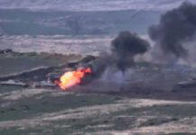 Destrucción de elementos blindados azeríes por Armenia
