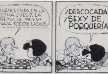 Mafalda ajedrez mueve la reina