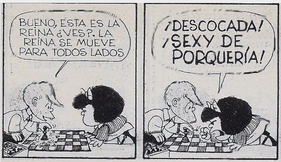 Mafalda-ajedrez-mueve-la-reina El humorista gráfico Quino, creador de Mafalda, fallece a los 88 años