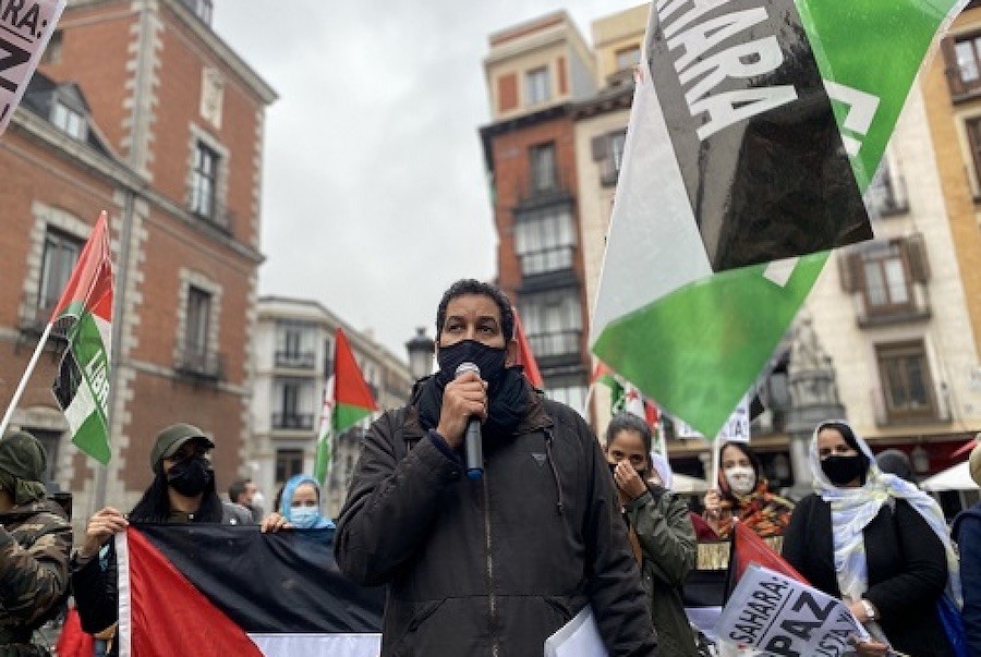 Manifestación-en-Madrid.-Abdulah-Arabi-RASD Sahara: combates durante la jornada y expulsión del delegado de la agencia Efe
