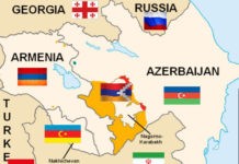 Mapa Armenia y Azeirbayán
