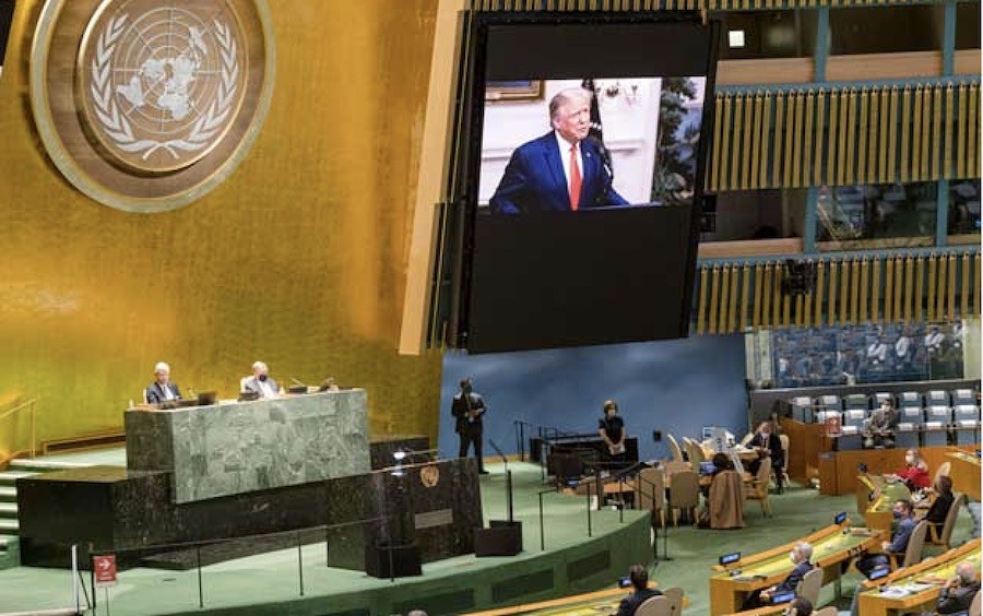 ONU-Trump-videoconferencia Finaliza la política exterior de «Estados Unidos primero» practicada por Donald Trump