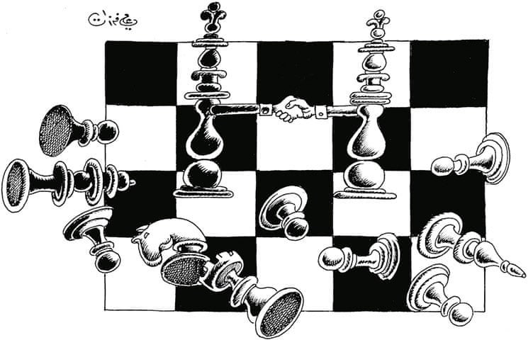 ajedrez-por-caricaturista-sirio-ali-ferzat La Inteligencia Artificial confunde el racismo con el ajedrez