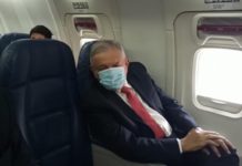 AMLO si usó mascarillae en el viaje a EEUU para entrevistarse con Donald Trump