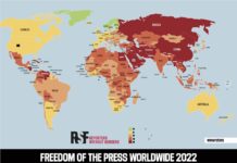 RSF 2022 mapa libertad de prensa