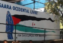 Cartel solidario en Lisboa con el Sahara Occidental