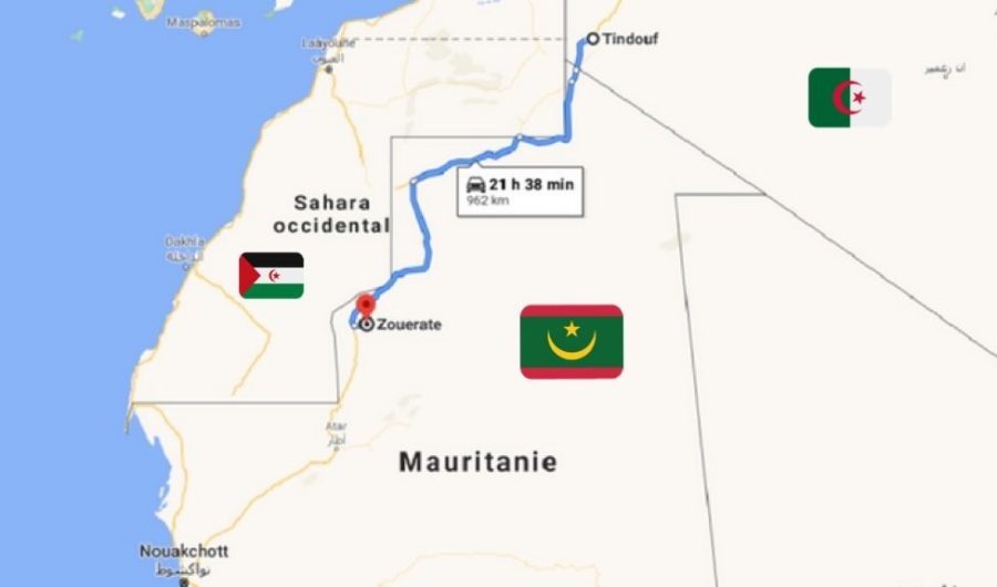mapa-recorrido-de-tinduf-a-zouerat-900x530 Mauritania ratifica la finalización de la carretera entre Zouerat y Tinduf