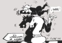 Día internacional del Ajedrez por el caricaturista francés Patrick Pinter