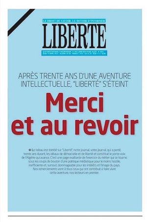 Argelia-última-portada-Liberté <strong>La larga agonía de los medios en Argelia </strong>