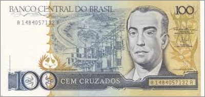 brasil-cien-cruzados-1955 Juscelino Kubitschek, gitano, presidente de Brasil y creador de Brasilia