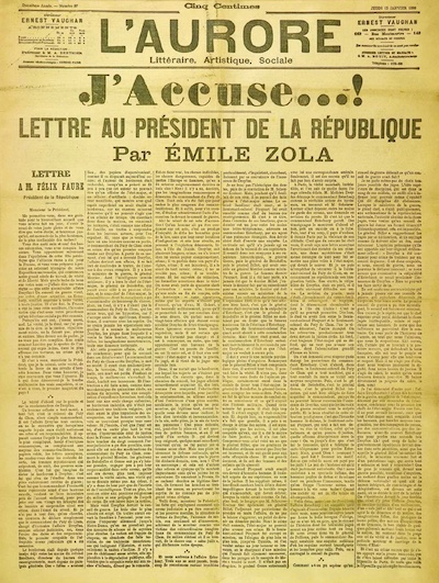 intelectuales-l-aurore-j-accuse-emile-zola-1898 El nacimiento del intelectual