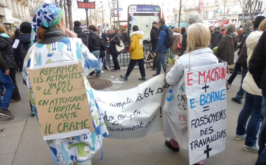 paris-31ene2023-enfermeras-900x558 Francia: gigantesca movilización sindical en defensa de las pensiones