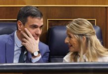 Pedro Sánchez y Yolanda Díaz en el Congreso de los Diputados