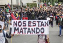 Colombia manifestación contra la violencia © ATE