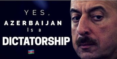 azerbaiyan-cartel-dictadura Diversas organizaciones internacionales denuncian la represión a la prensa en Azerbaiyán