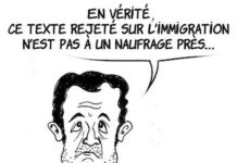 Caricatura de Macron, una derrota más... la inmigracioó a un naufragio más o menos...