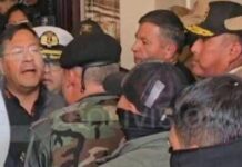 Bolivia, La Paz; el presidente Luis Arce se enfrenta al general golpista Juan José Zúniga, 27JUN2024