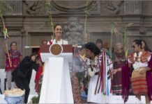 Claudia Sheinbaum Pardo en la Plaza de la Constitución de Ciudad de México, 1OCT2024