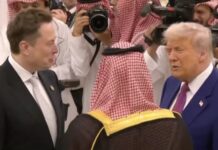 Musk y Trump recibidos por Bin Salman en Arabia Saudí, MAY2025