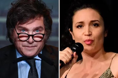 Javier-Milei-y-Julia-Mengolini-©La-Nacion Javier Milei imputado por amenazas a la periodista Julia Mengolini