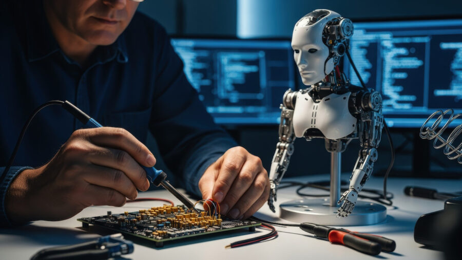 Automatizacion-e-inteligencia-artificial-@123RF-e1760443594296-900x506 De la automatización a la creatividad: el papel de la innovación tecnológica en el trabajo del futuro
