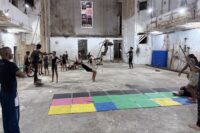 Sesión de entrenamiento de los alumnos de Cirebana Circus en La Habana