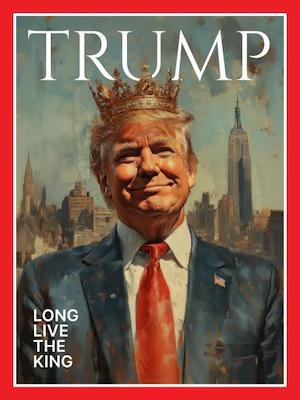 Trump-con-corona-real-portada «Si nos callamos, ganan ellos»: la resistencia a Trump en el «No Kings Day»