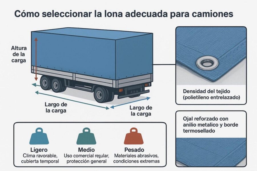 Lonas-adecuadas-para-camiones-900x600 Cómo prevenir el desplazamiento de la carga con lonas correctamente aseguradas