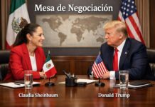 Los une la corrupción Negociaciones entre los avatar de Sheinbaum y Trump ©PES-IA